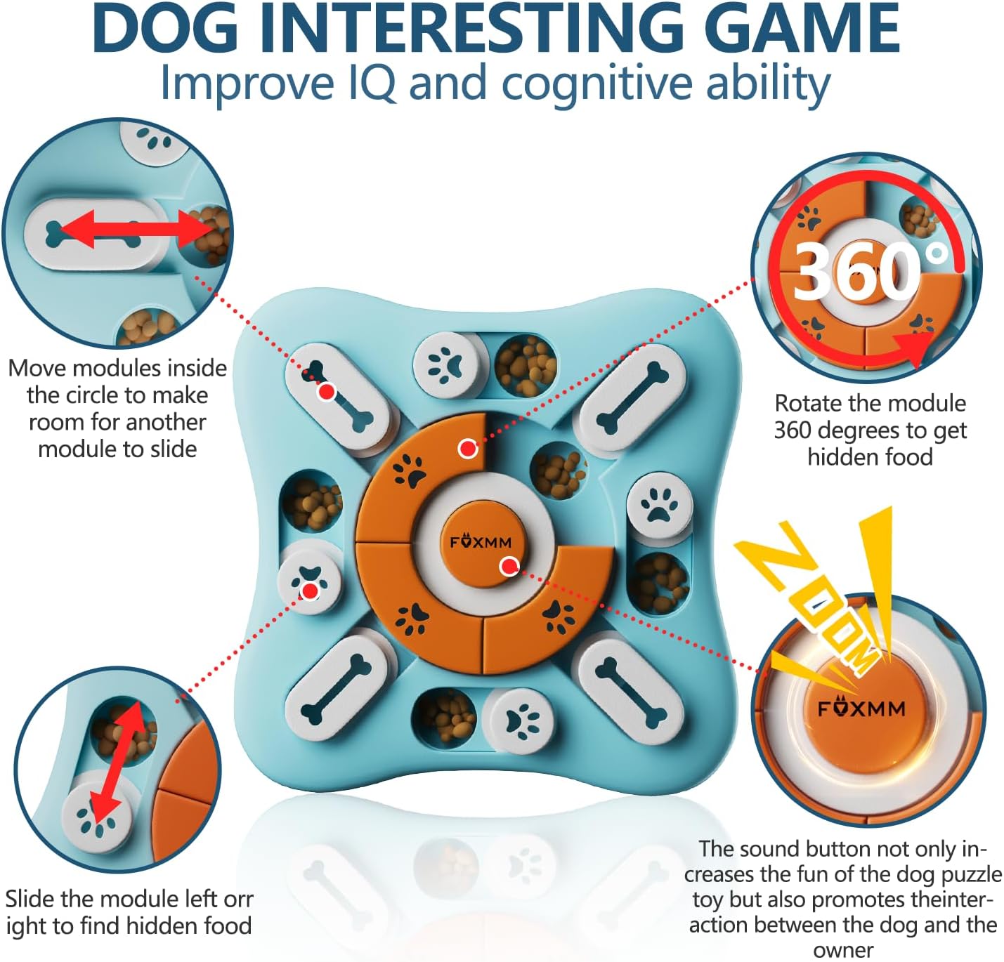 FOXMM Interactive Dog Treat Puzzle Toy - Image 2